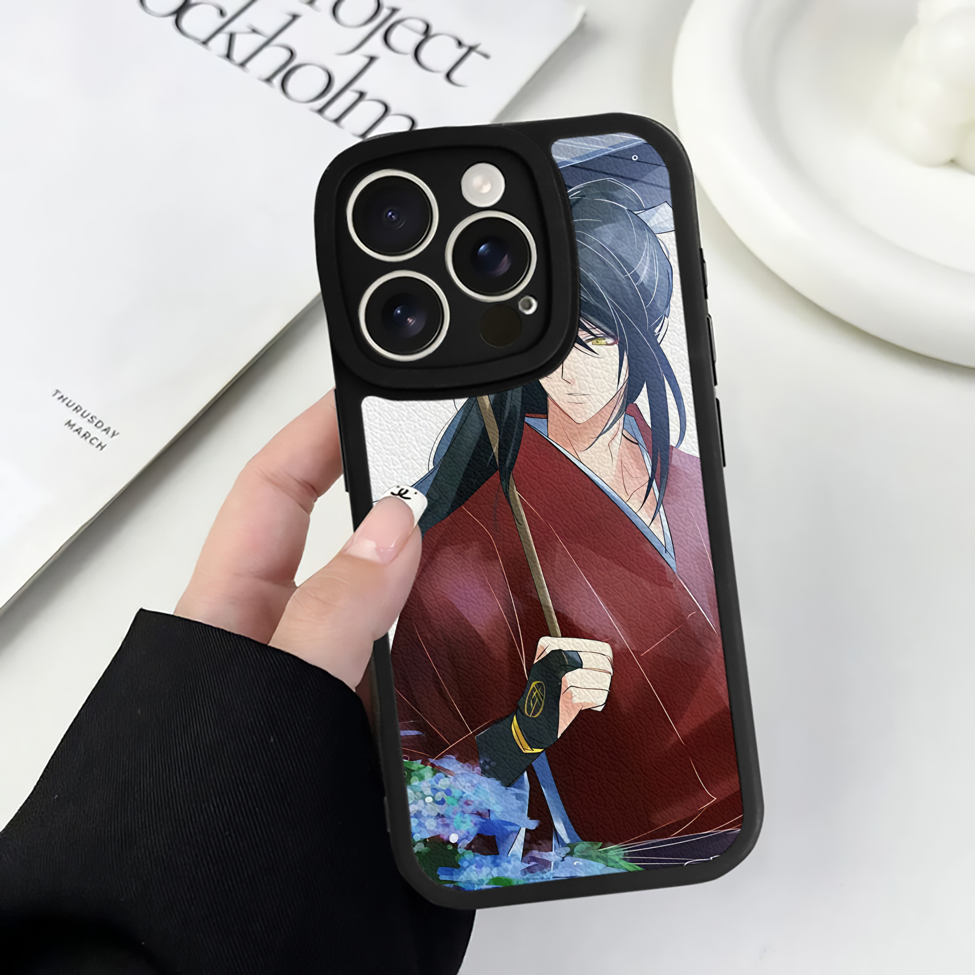 （画像用） 刀剣乱舞 Touken Ranbu 【iPhone 16シリーズ対応】シリコンスマホケース（レザー調） 材質：シリコン